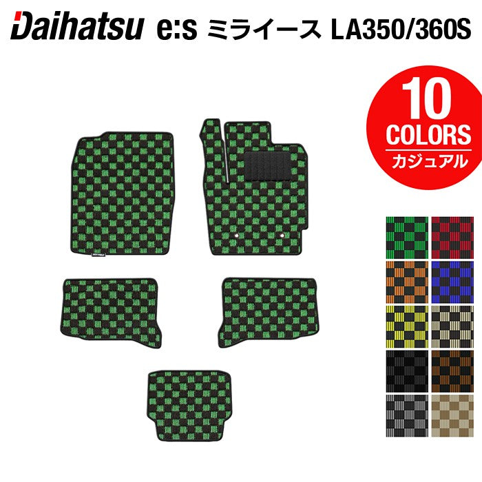 ダイハツ 新型 ミライース LA350S LA360S フロアマット ◆カジュアルチェック 日本製 HOTFIELD
