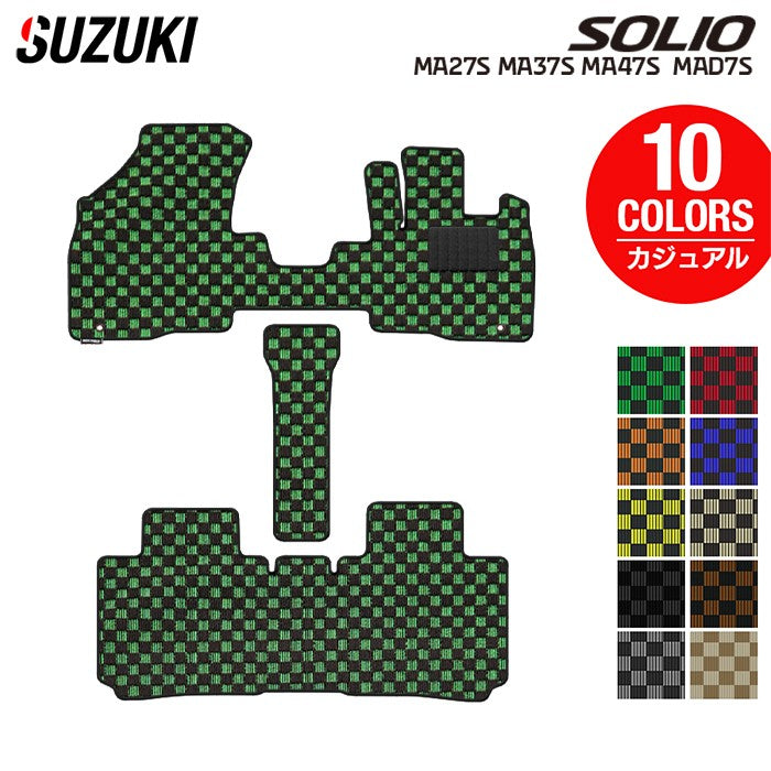 スズキ 新型 ソリオ バンディット対応 MAD7S MA27S MA37S MA47S フロアマット ◆カジュアルチェック 日本製 HOTFIELD