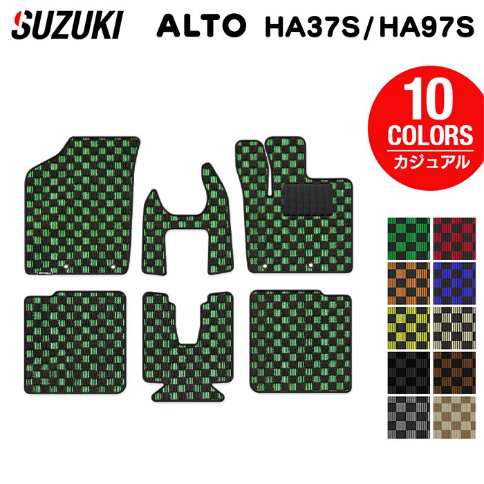 スズキ 新型対応 アルト HA37S HA97S フロアマット ◆カジュアルチェック 日本製 HOTFIELD