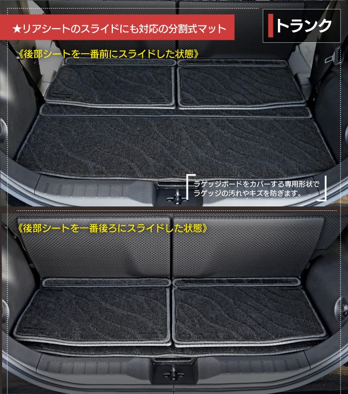 三菱 新型 デリカミニ BA系 フロアマット＋ステップマット＋トランクマット ラゲッジマット ◆ジェネラル 日本製 HOTFIELD