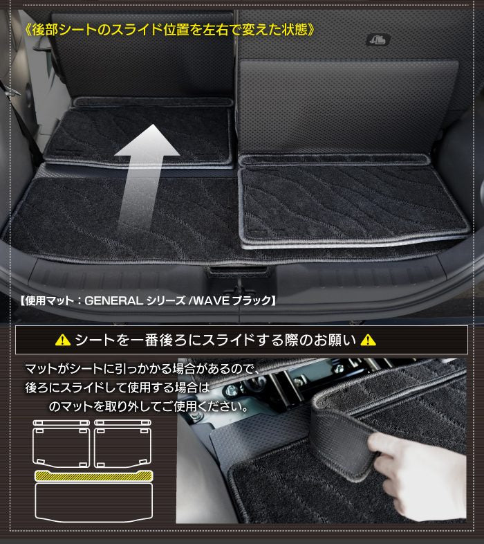 三菱 新型 デリカミニ BA系 フロアマット＋ステップマット＋トランクマット ラゲッジマット ◆ジェネラル 日本製 HOTFIELD