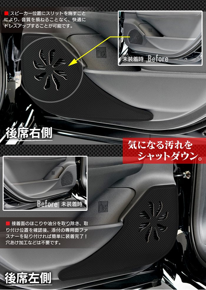 トヨタ 新型 プリウス 60系 ハイブリッド車 プラグインハイブリッド車 PHEV ドアトリムガード+グローブボックスガード ◆キックガード 日本製 HOTFIELD