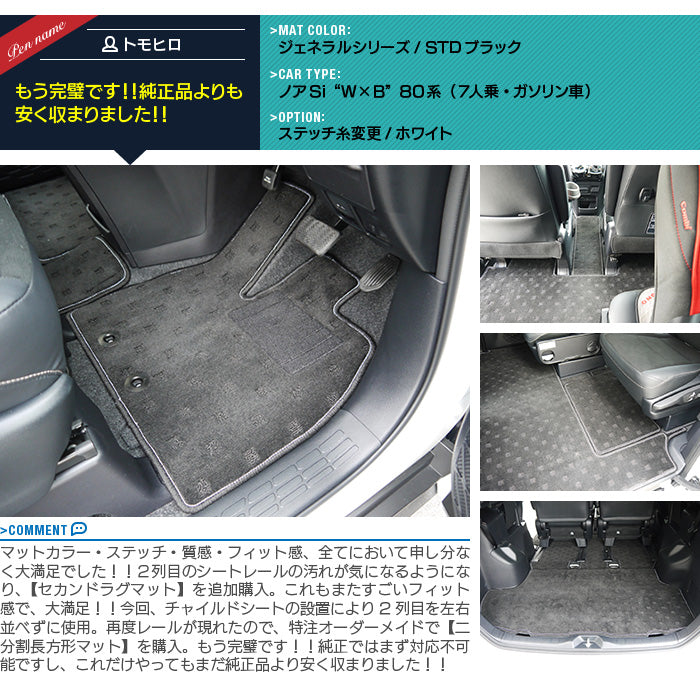 トヨタ ノア ヴォクシー 80系 フロアマット+ステップマット+トランクマット ラゲッジマット ◆ウッド調カーペット 木目 日本製 HOTFIELD
