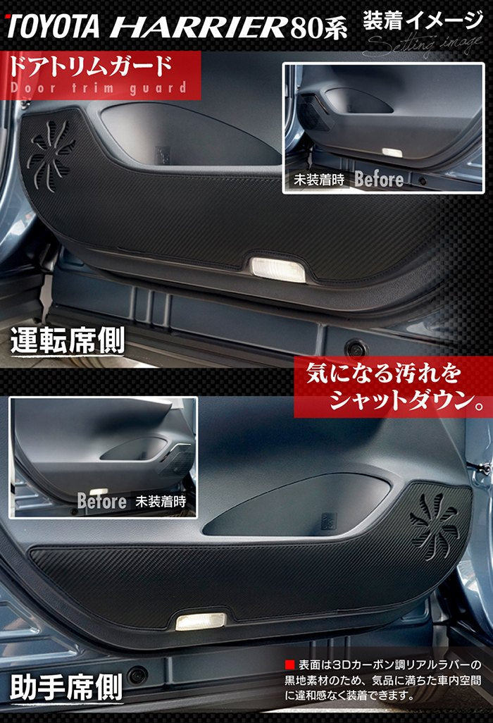 トヨタ 新型 ハリアー 80系 ドアトリムガード◆キックガード 日本製 HOTFIELD
