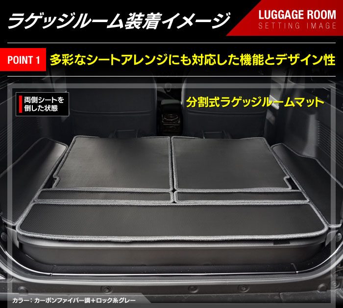 スズキ 新型 ジムニー ラゲッジルームマット ジムニーシエラ JB64W JB74W ◆カーボンファイバー調 リアルラバー 送料無料 日本製 HOTFIELD