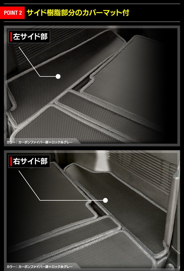 スズキ 新型 ジムニー ラゲッジルームマット ジムニーシエラ JB64W JB74W ◆カーボンファイバー調 リアルラバー 送料無料 日本製 HOTFIELD