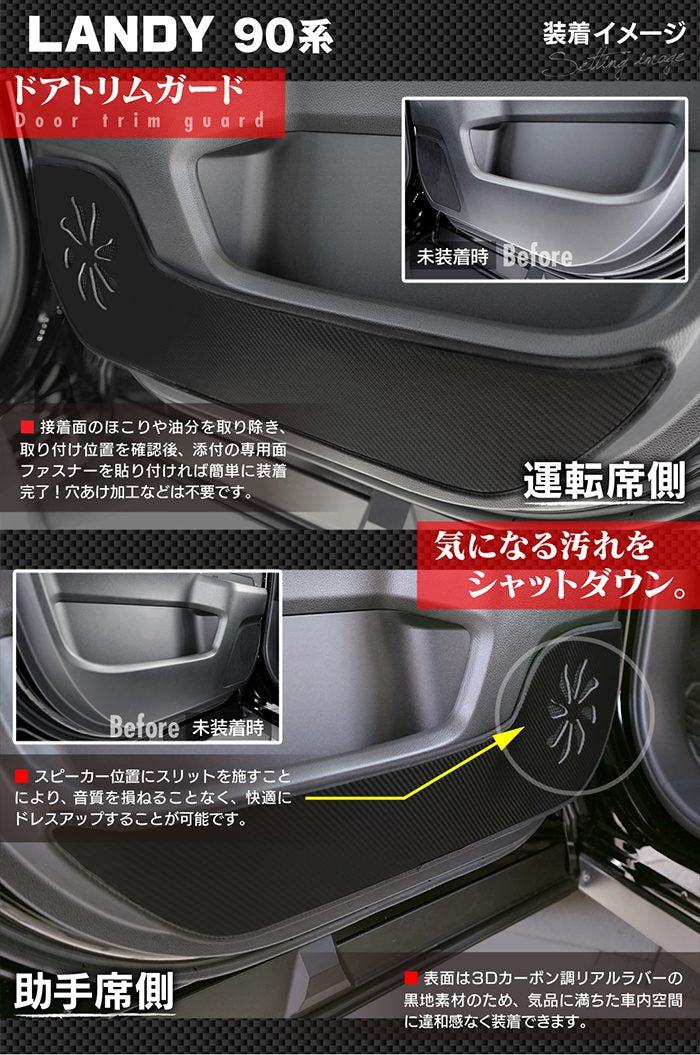 スズキ 新型 ランディ 90系 ドアトリムガード＋グローブボックスガード＋サイドカバーマット ◆キックガード 日本製 HOTFIELD