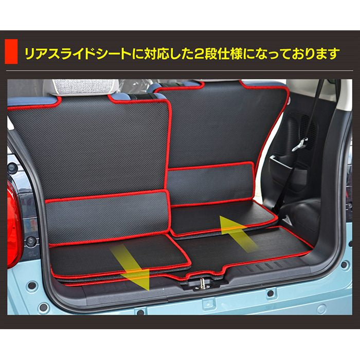 ダイハツ 新型 ムーヴキャンバス ムーブキャンバス LA850S LA860S ラゲッジルームマット カーボンファイバー調 リアルラバー 送料無料 日本製 HOTFIELD