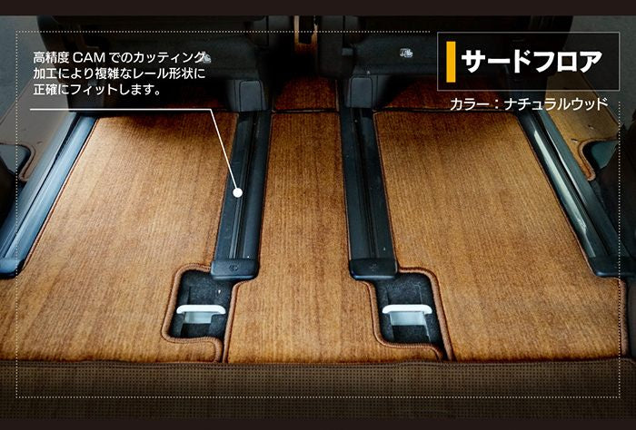 トヨタ ノア ヴォクシー 80系 フロアマット+ステップマット ◆ウッド調カーペット 木目 日本製 HOTFIELD