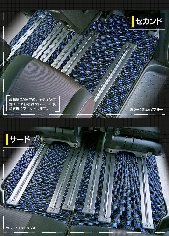 日産 セレナ C27系 (ガソリン車) フロアマット+ステップマット+トランクマット ラゲッジマット ◆カジュアルチェック◆ 日本製 HOTFIELD