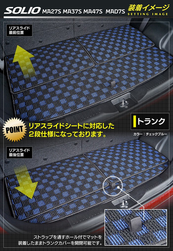 スズキ 新型 ソリオ バンディット対応 MAD7S MA27S MA37S MA47S トランクマット ラゲッジマット ◆カジュアルチェック 日本製 HOTFIELD