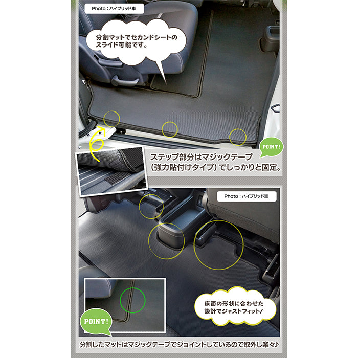 ホンダ ステップワゴン セカンドラグマット スパーダ RP系 2015年4月～2022年4月モデル対応 ◆カーボンファイバー調 リアルラバー 日本製 HOTFIELD