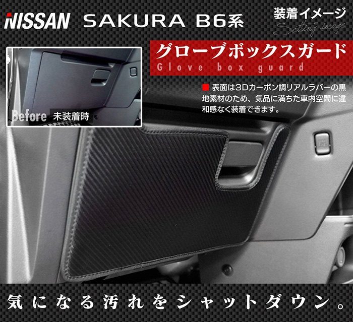 日産 サクラ SAKURA B6系 ドアトリムガード+グローブボックスガード ◆キックガード 日本製 HOTFIELD
