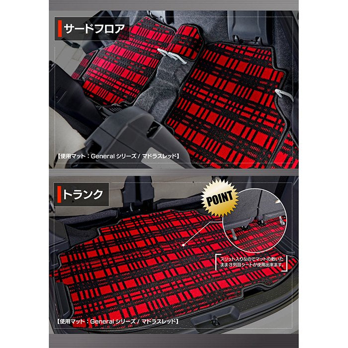 トヨタ 新型 シエンタ 7人乗り 10系 15系 2025年8月～対応 フロアマット＋ステップマット＋トランクマット ラゲッジマット ◆ジェネラル 日本製 HOTFIELD