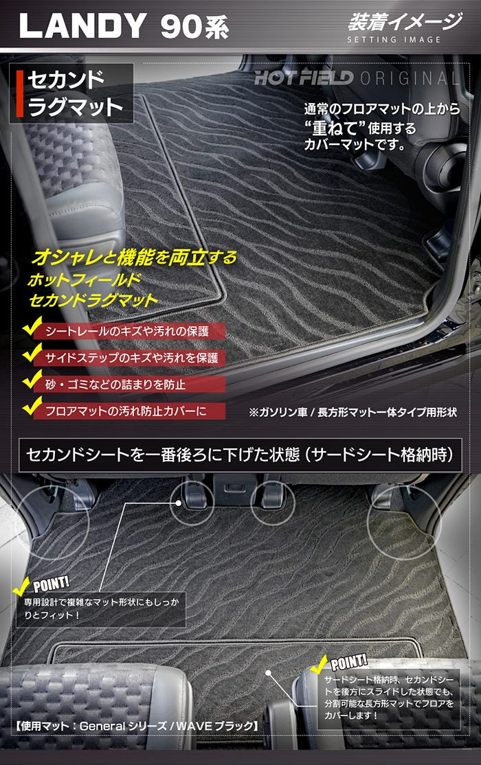 スズキ 新型 ランディ 90系 セカンドラグマット ◆シャギーラグ調 日本製 HOTFIELD