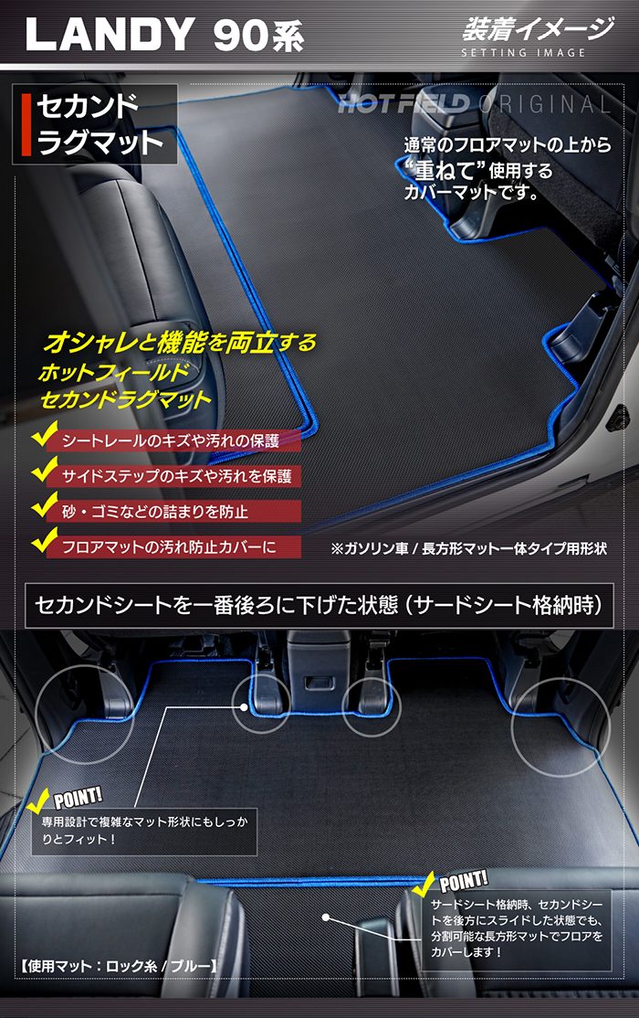 スズキ 新型 ランディ 90系 セカンドラグマット ◆カーボンファイバー調 リアルラバー 日本製 HOTFIELD