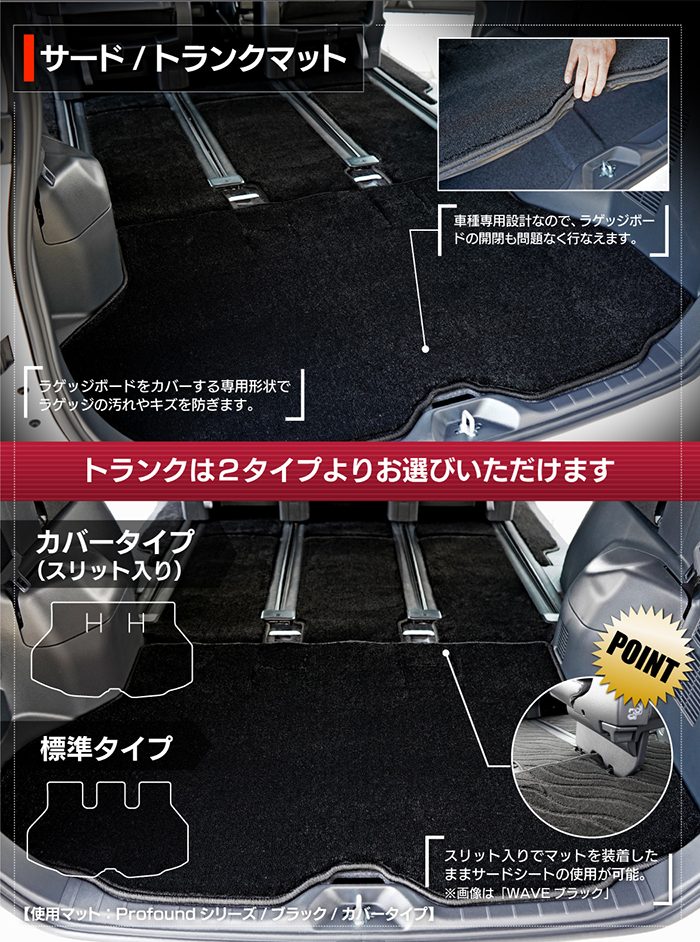 スズキ 新型 ランディ 90系 フロアマット＋ステップマット＋トランクマット ラゲッジマット ◆重厚Profound 日本製 HOTFIELD