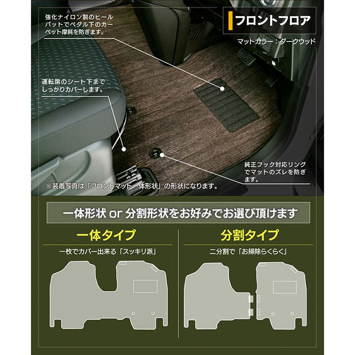 ダイハツ トール THOR 900系 フロアマット+トランクマット ラゲッジマット ◆ウッド調カーペット 木目 日本製 HOTFIELD