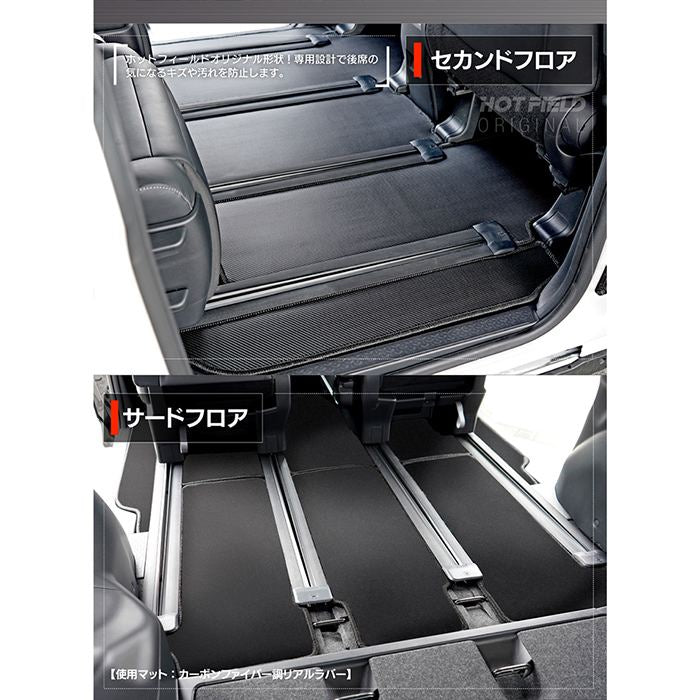 トヨタ 新型対応 ノア ヴォクシー 90系 2026年5月～対応 フロアマット+ステップマット ◆カーボンファイバー調 リアルラバー 日本製 HOTFIELD