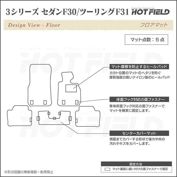 BMW 3シリーズ (F30/F31) フロアマット ◆カジュアルチェック 日本製 HOTFIELD