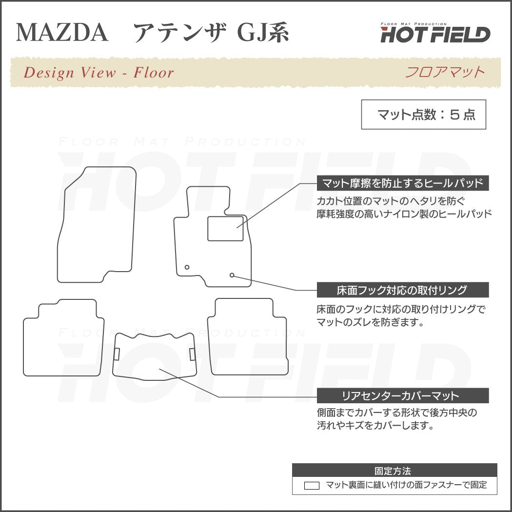 マツダ アテンザ GJ系 フロアマット ◆ウッド調カーペット 木目 日本製 HOTFIELD