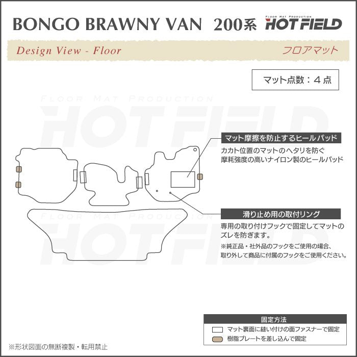 マツダ ボンゴブローニイバン 200系 フロアマット ◆カジュアルチェック 日本製 HOTFIELD