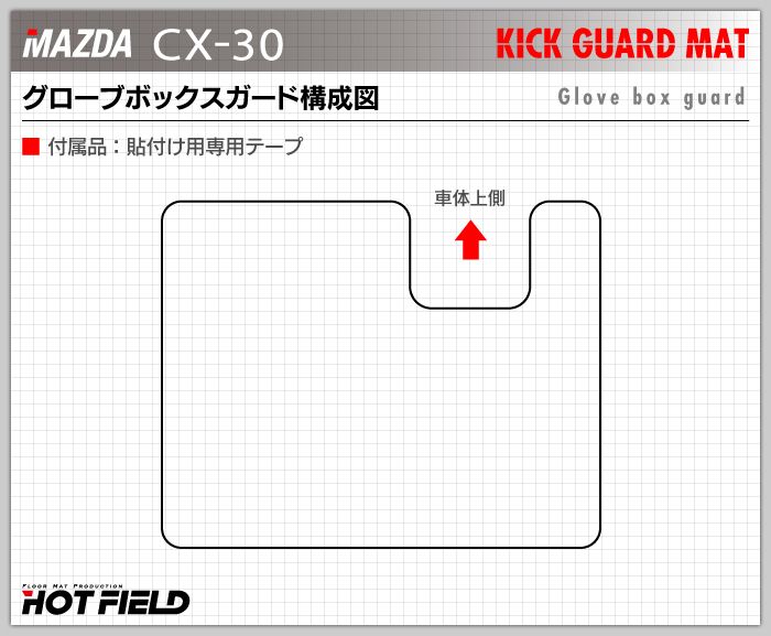 マツダ 新型 CX-30 cx30 DM系  ドアトリムガード+グローブボックスガード ◆キックガード 日本製 HOTFIELD
