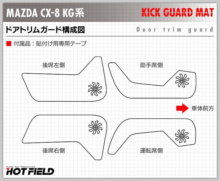 マツダ CX-8 KG系 ドアトリムガード ◆キックガード 日本製 HOTFIELD【Y】