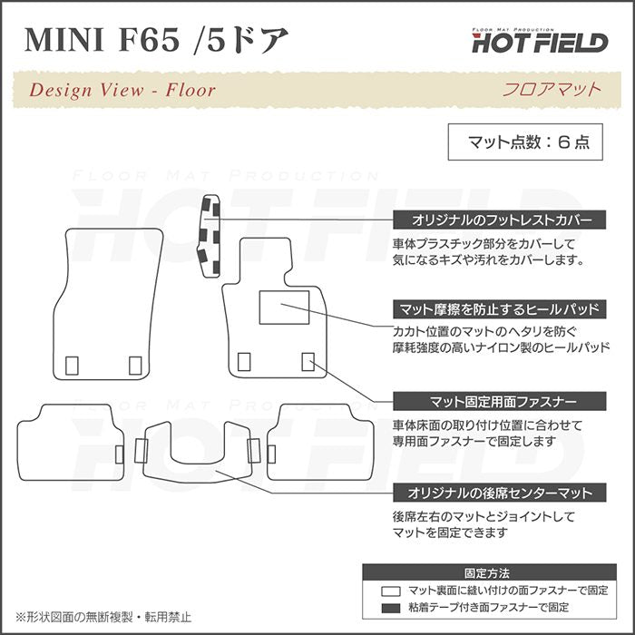 MINI ミニ 新型 F65 フロアマット ◆カジュアルチェック 日本製 HOTFIELD