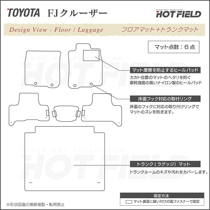 トヨタ FJクルーザー フロアマット+トランクマット ラゲッジマット ◆カジュアルチェック 日本製 HOTFIELD