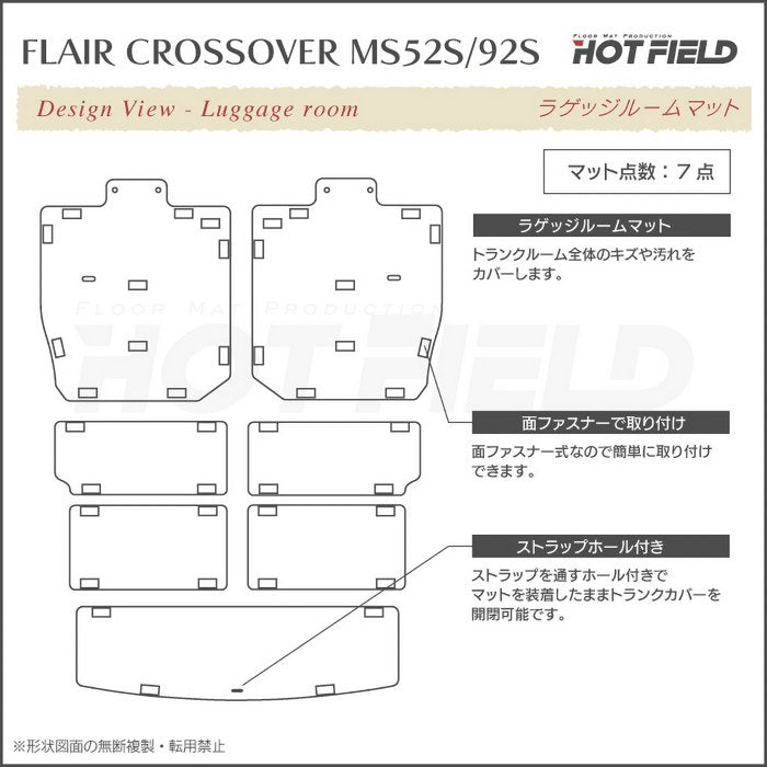 マツダ 新型対応 フレアクロスオーバー MS52S MS92S ラゲッジルームマット カーボンファイバー調 リアルラバー 送料無料 日本製 HOTFIELD