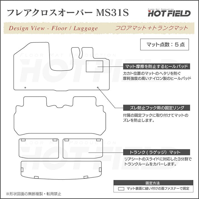 マツダ フレアクロスオーバー MS31S MS41S フロアマット+トランクマット ラゲッジマット ◆カジュアルチェック 日本製 HOTFIELD