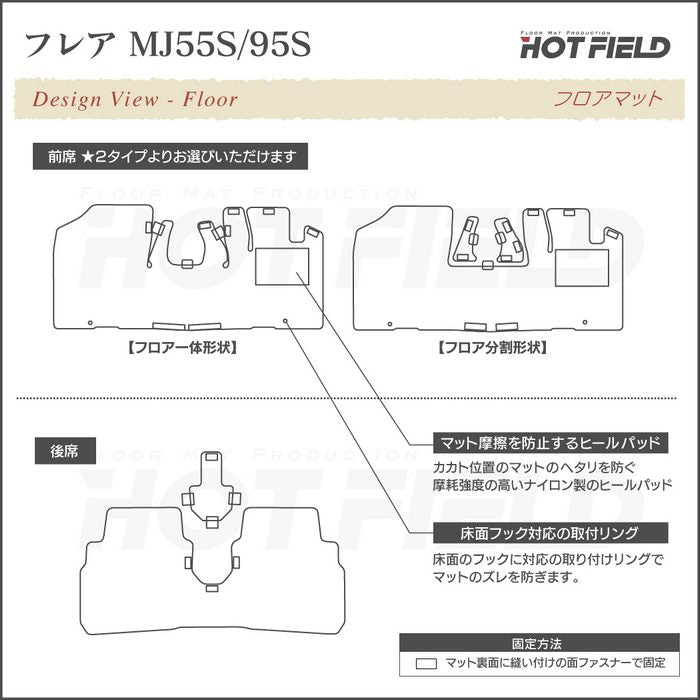 マツダ フレア MJ55S MJ95S フロアマット ◆カジュアルチェック 日本製 HOTFIELD