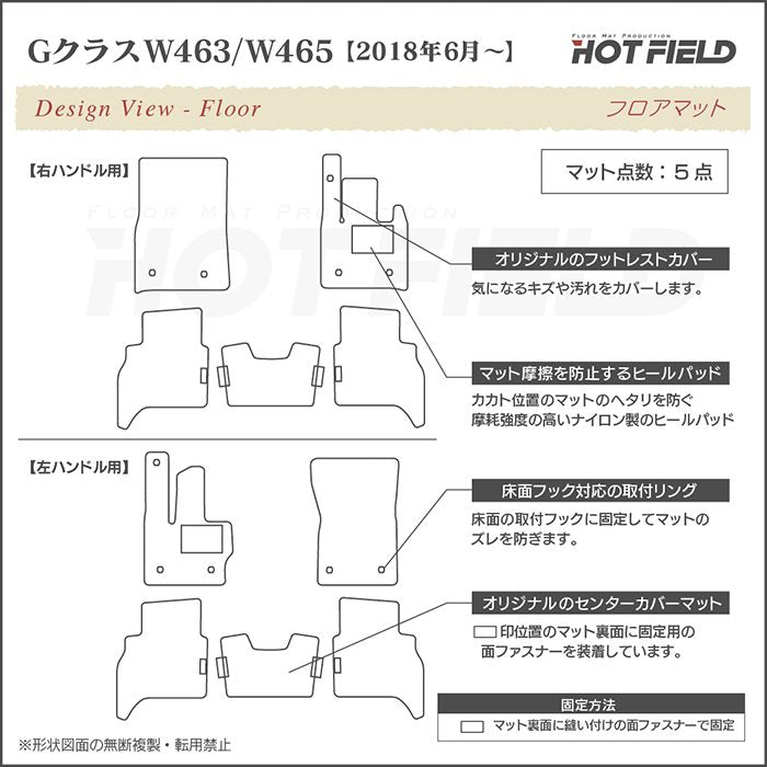 ベンツ Gクラス 新型 (W463・W465) フロアマット+トランクマット ラゲッジマット ◆ジェネラル 日本製 HOTFIELD