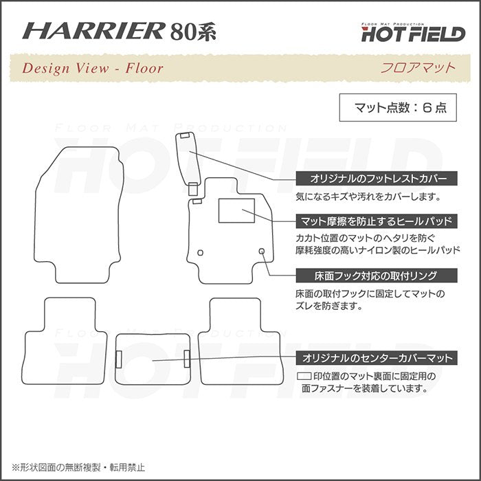 トヨタ 新型 ハリアー 80系 フロアマット ◆カジュアルチェック 日本製 HOTFIELD