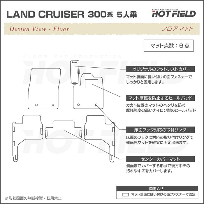 トヨタ ランドクルーザー 300系 ランクル300 5人乗 フロアマット ◆カジュアルチェック 日本製 HOTFIELD