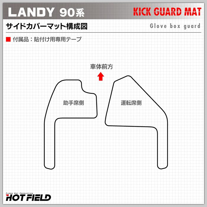スズキ 新型 ランディ 90系 ドアトリムガード＋グローブボックスガード＋サイドカバーマット ◆キックガード 日本製 HOTFIELD