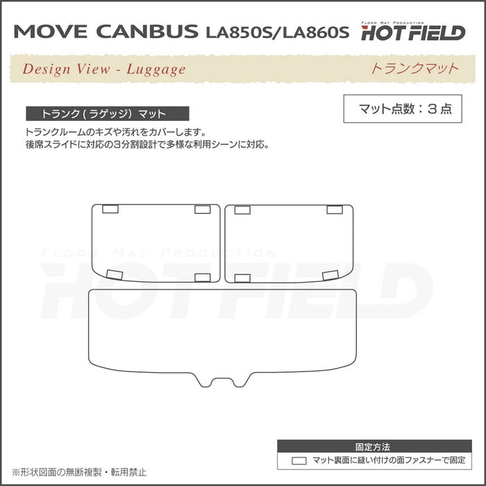ダイハツ 新型 ムーヴキャンバス ムーブキャンバス LA850S LA860S トランクマット ラゲッジマット ◆カジュアルチェック 日本製 HOTFIELD