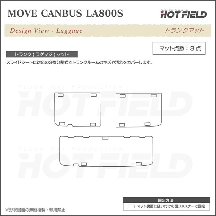 ダイハツ ムーブキャンバス ムーヴキャンバス LA800S LA810S トランクマット ラゲッジマット 2016年9月～2022年6月対応 ◆カジュアルチェック 日本製 HOTFIELD