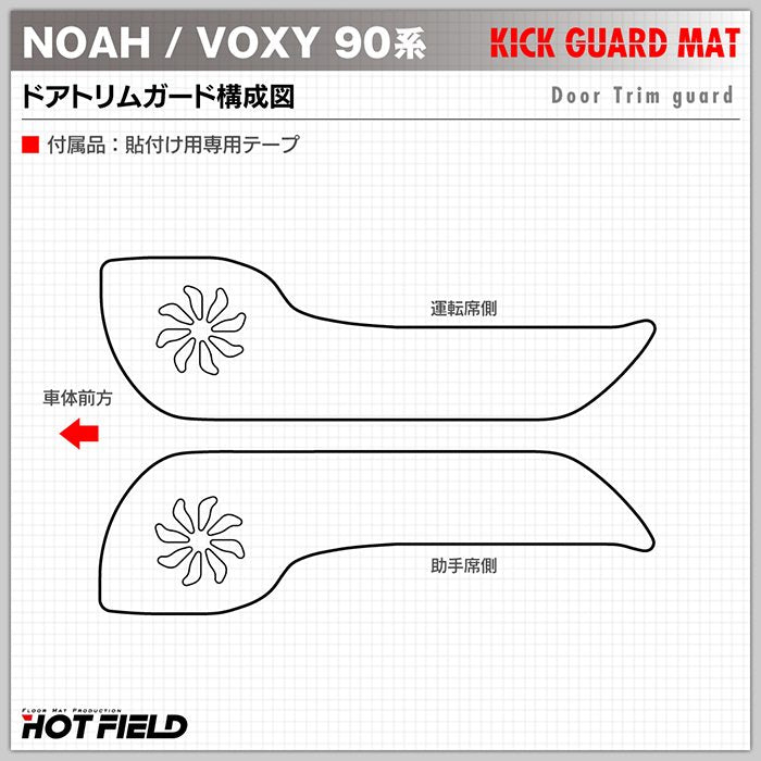 トヨタ 新型対応 ノア ヴォクシー 90系 2026年5月～対応 ドアトリムガード◆キックガード 日本製 HOTFIELD