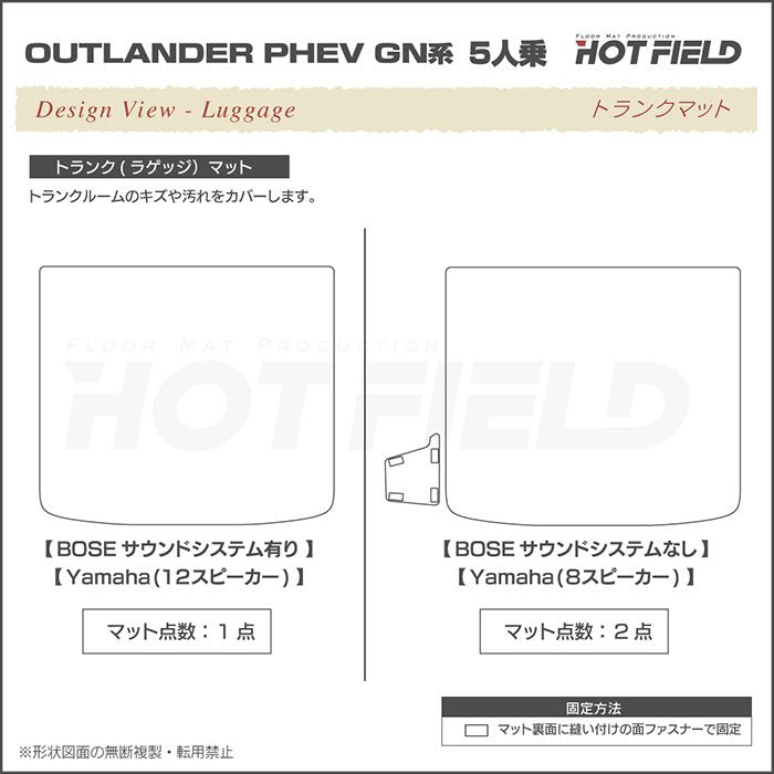 三菱 アウトランダー PHEV GN系 5人乗 2024年10月以降モデルにも対応 フロアマット+トランクマット ラゲッジマット ◆ウッド調カーペット 木目 日本製 HOTFIELD