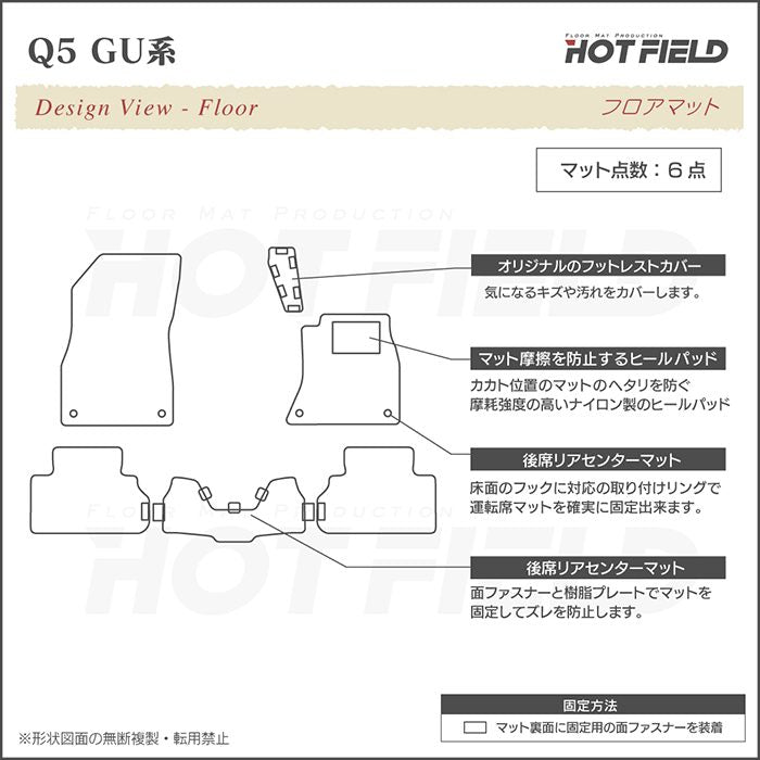 AUDI アウディ 新型 Q5 SQ5 GU系 フロアマット ◆カジュアルチェック 日本製 HOTFIELD