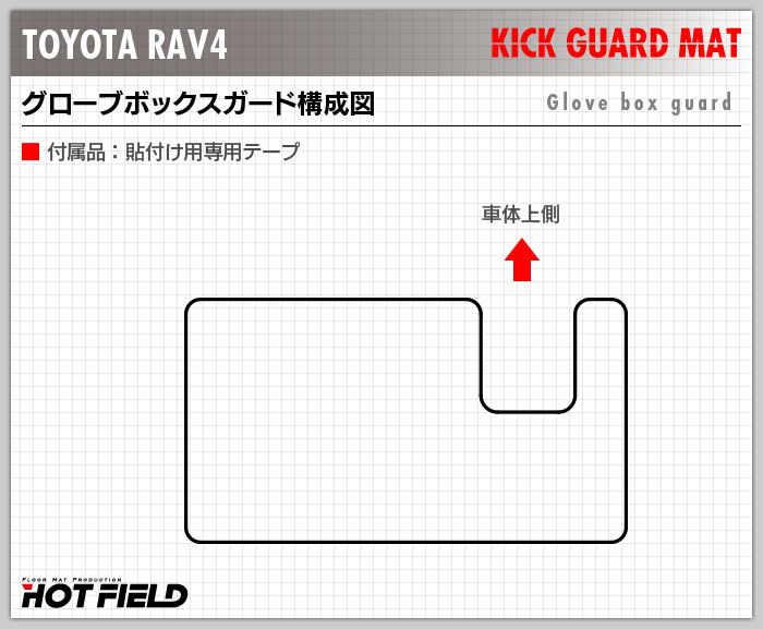トヨタ RAV4 50系 PHVにも対応 グローブボックスガード ◆キックガード 日本製 HOTFIELD