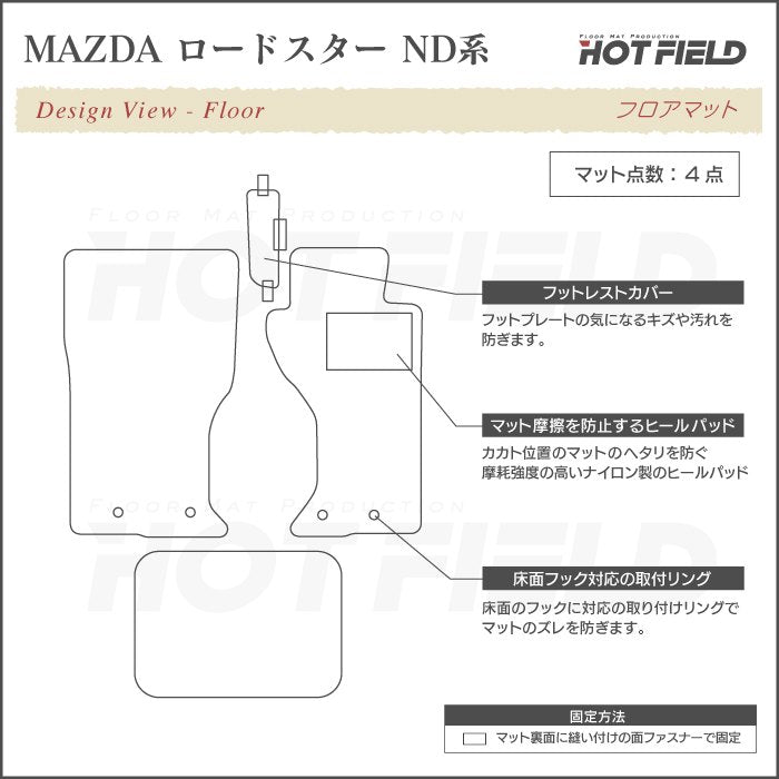 マツダ ロードスター ロードスターRF ND系 フロアマット ◆ジェネラル 日本製 HOTFIELD