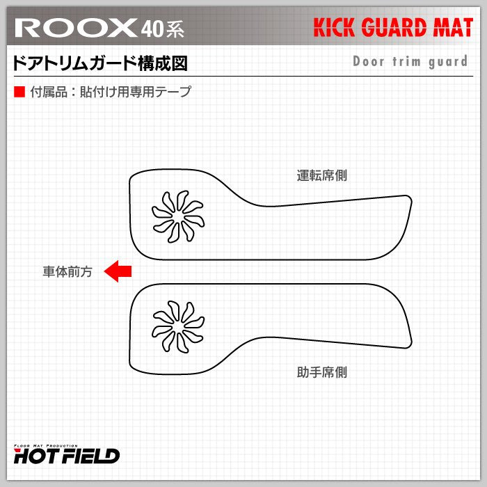 日産 ルークス 40系 ドアトリムガード+グローブボックスガード ◆キックガード 日本製 HOTFIELD