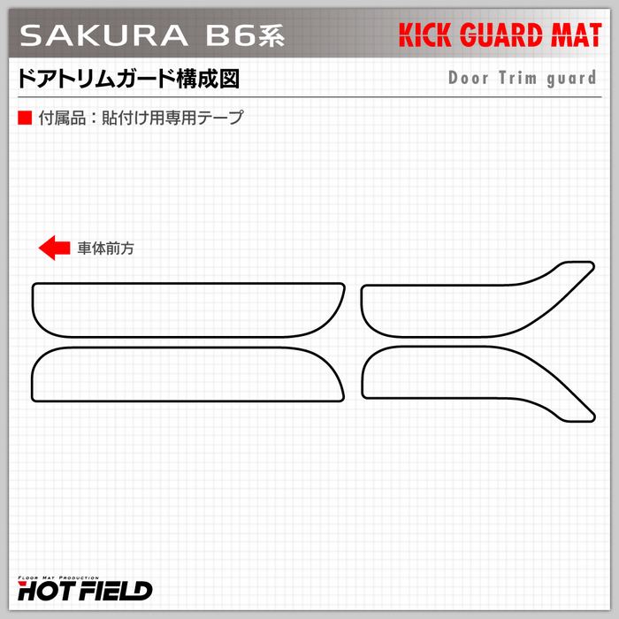 日産 サクラ SAKURA B6系 ドアトリムガード ◆キックガード 日本製 HOTFIELD