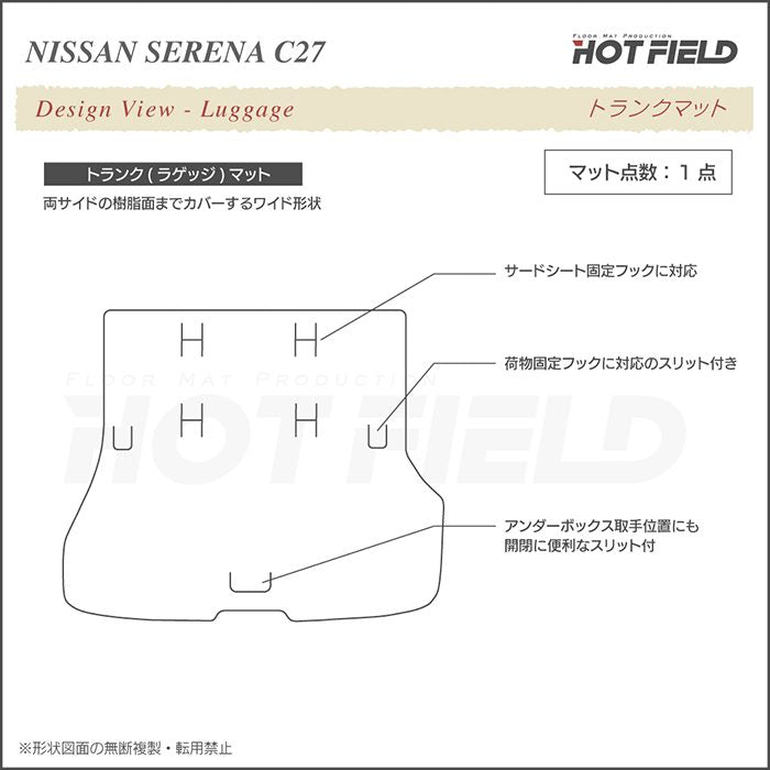 日産 セレナ C27 e-POWER フロアマット+トランクマット ラゲッジマット ◆重厚Profound ◆ 日本製 HOTFIELD