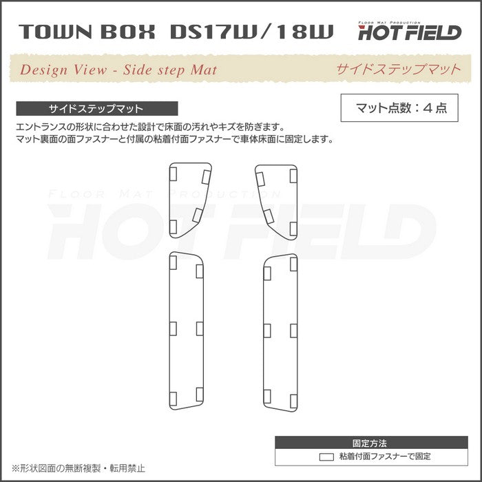 三菱 タウンボックス DS17W DS18W 新型にも対応 フロアマット＋ステップマット＋トランクマット ラゲッジマット ◆重厚Profound 日本製 HOTFIELD