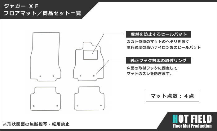 ジャガー XF (J05) フロアマット ◆シャギーラグ調 日本製 HOTFIELD