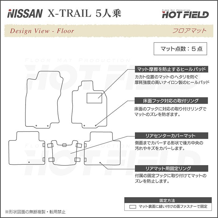 日産 エクストレイル T32系 5人乗用 (ハイブリッド対応) フロアマット ◆カジュアルチェック 日本製 HOTFIELD